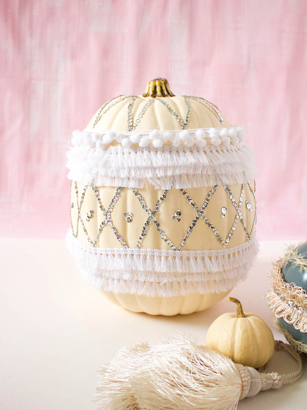 Make it a Sparkly Halloween With This DIY Moroccan Style Sequin Pumpkin | Fish & Bull